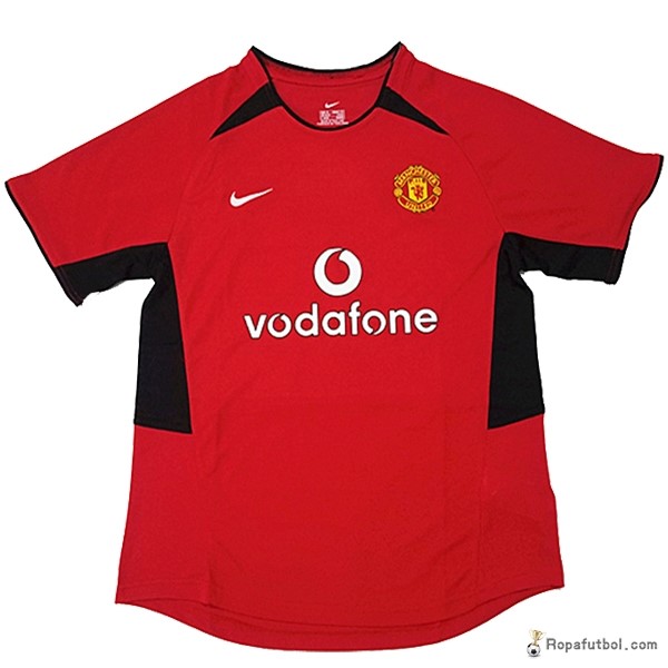 Camiseta Manchester United Replica Primera Ropa Retro 2002 3 Rojo